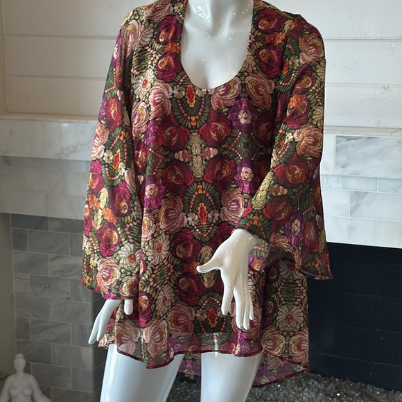 Show Me Your MuMu Gabby Low Back Swingy Floral Chiffon Mini Dress Size Medium - Picture 5 of 13